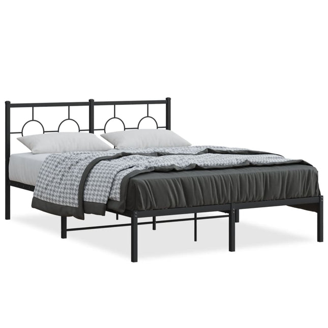 sengeramme med sengegavl 140x190 cm metal sort