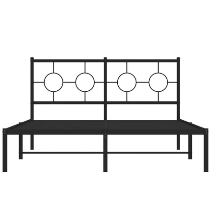 sengeramme med sengegavl 140x190 cm metal sort