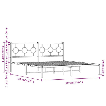 sengeramme med sengegavl 183x213 cm metal sort