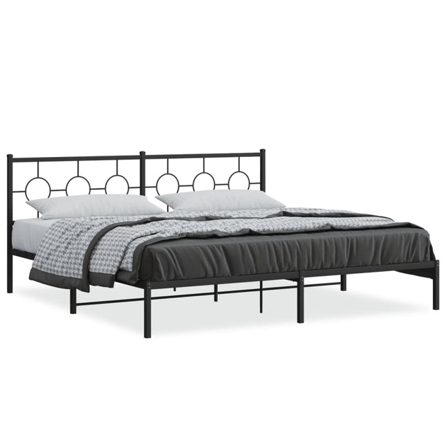 sengeramme med sengegavl 193x203 cm metal sort