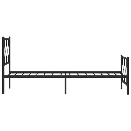 sengeramme med sengegavl og fodgærde 100x200 cm metal sort