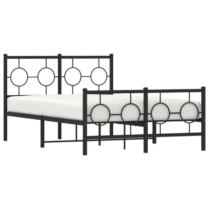 sengeramme med sengegavl og fodgærde 120x190 cm metal sort