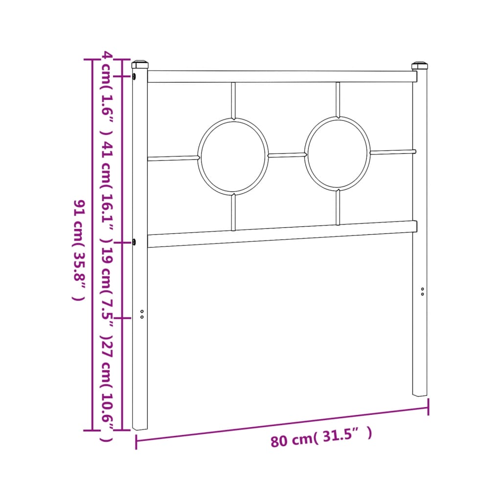 udskiftningsgavl 75 cm metal sort