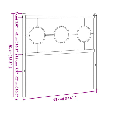 udskiftningsgavl 90 cm metal sort