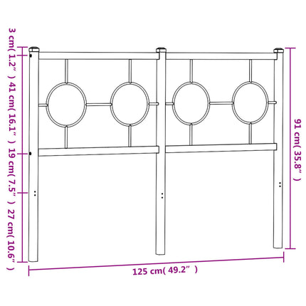 udskiftningsgavl 120 cm metal sort