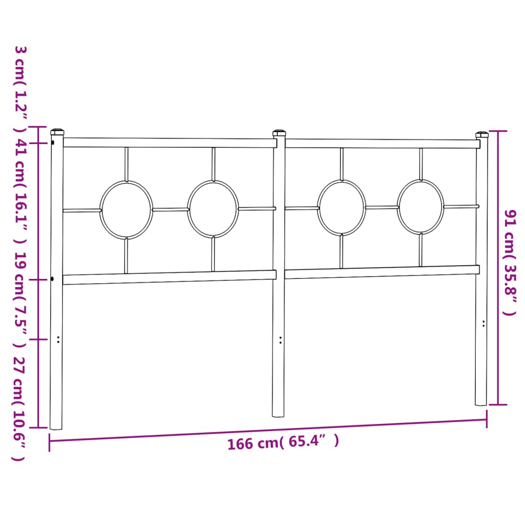 udskiftningsgavl 160 cm metal sort