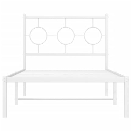 sengeramme med sengegavl 90x190 cm metal hvid
