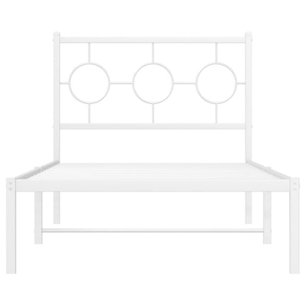sengeramme med sengegavl 90x200 cm metal hvid