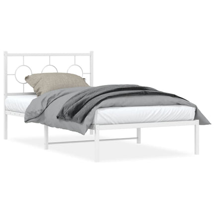 sengeramme med sengegavl 100x190 cm metal hvid