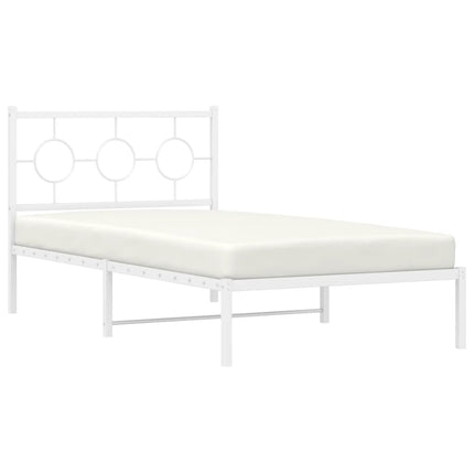 sengeramme med sengegavl 100x190 cm metal hvid