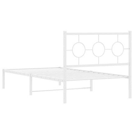 sengeramme med sengegavl 100x190 cm metal hvid