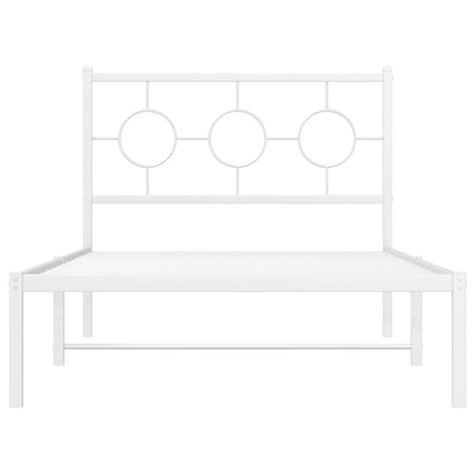 sengeramme med sengegavl 100x200 cm metal hvid