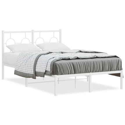 sengeramme med sengegavl 120x200 cm metal hvid