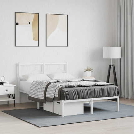 sengeramme med sengegavl 120x200 cm metal hvid