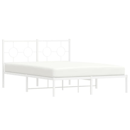 sengeramme med sengegavl 135x190 cm metal hvid