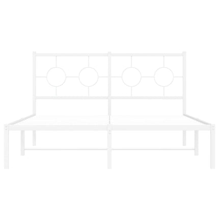 sengeramme med sengegavl 135x190 cm metal hvid