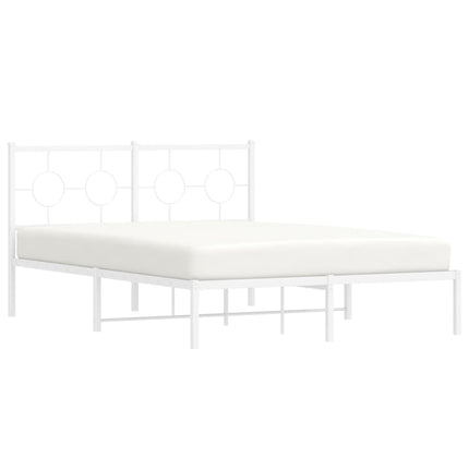 sengeramme med sengegavl 140x190 cm metal hvid