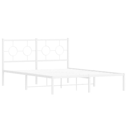 sengeramme med sengegavl 140x200 cm metal hvid