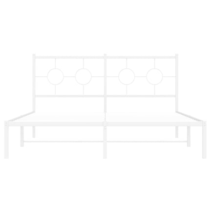 sengeramme med sengegavl 150x200 cm metal hvid