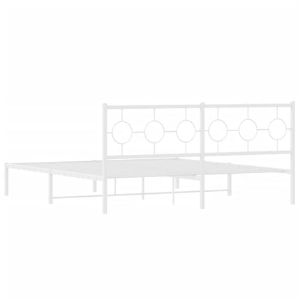 sengeramme med sengegavl 183x213 cm metal hvid