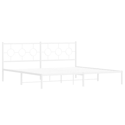 sengeramme med sengegavl 193x203 cm metal hvid