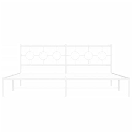 sengeramme med sengegavl 193x203 cm metal hvid