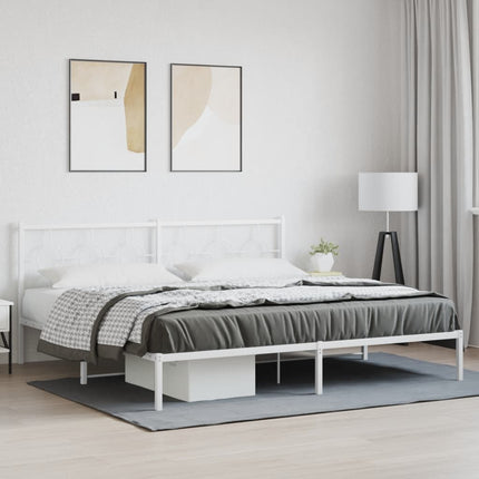 sengeramme med sengegavl 193x203 cm metal hvid