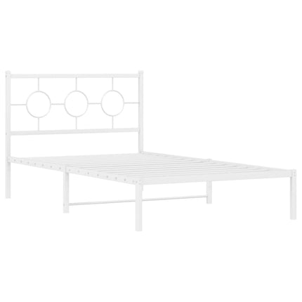 sengeramme med sengegavl og fodgærde 107x203 cm metal hvid
