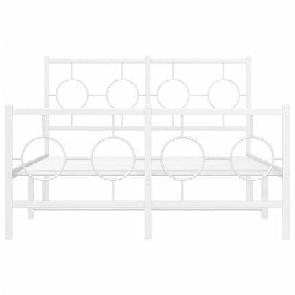 sengeramme med sengegavl og fodgærde 120x190 cm metal hvid