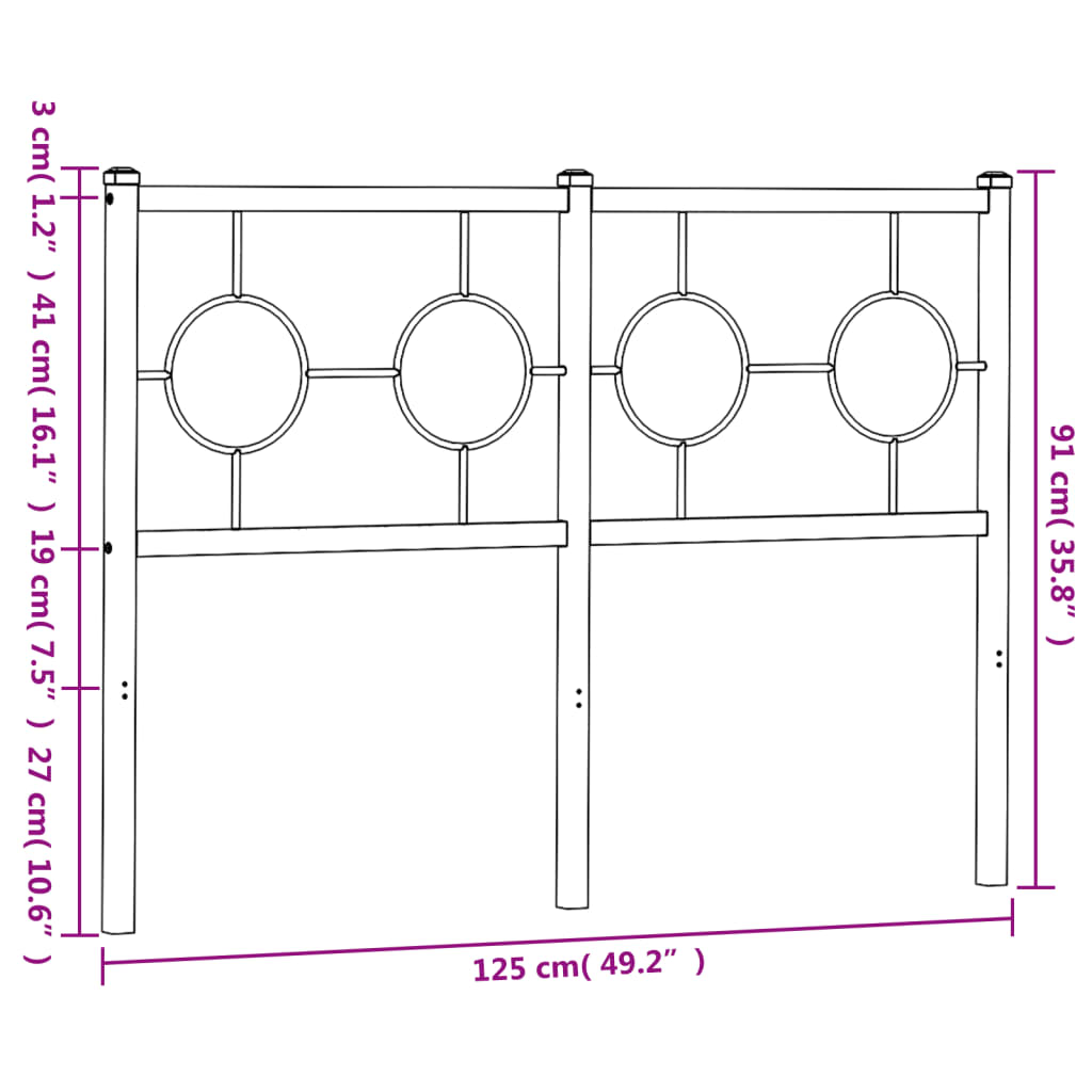 udskiftningsgavl 120 cm metal hvid