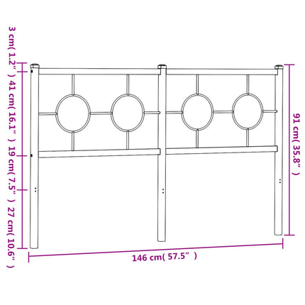 udskiftningsgavl 140 cm metal hvid