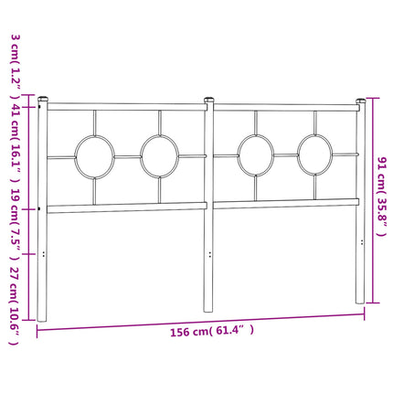 udskiftningsgavl 150 cm metal hvid