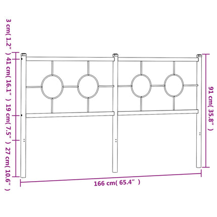 udskiftningsgavl 160 cm metal hvid