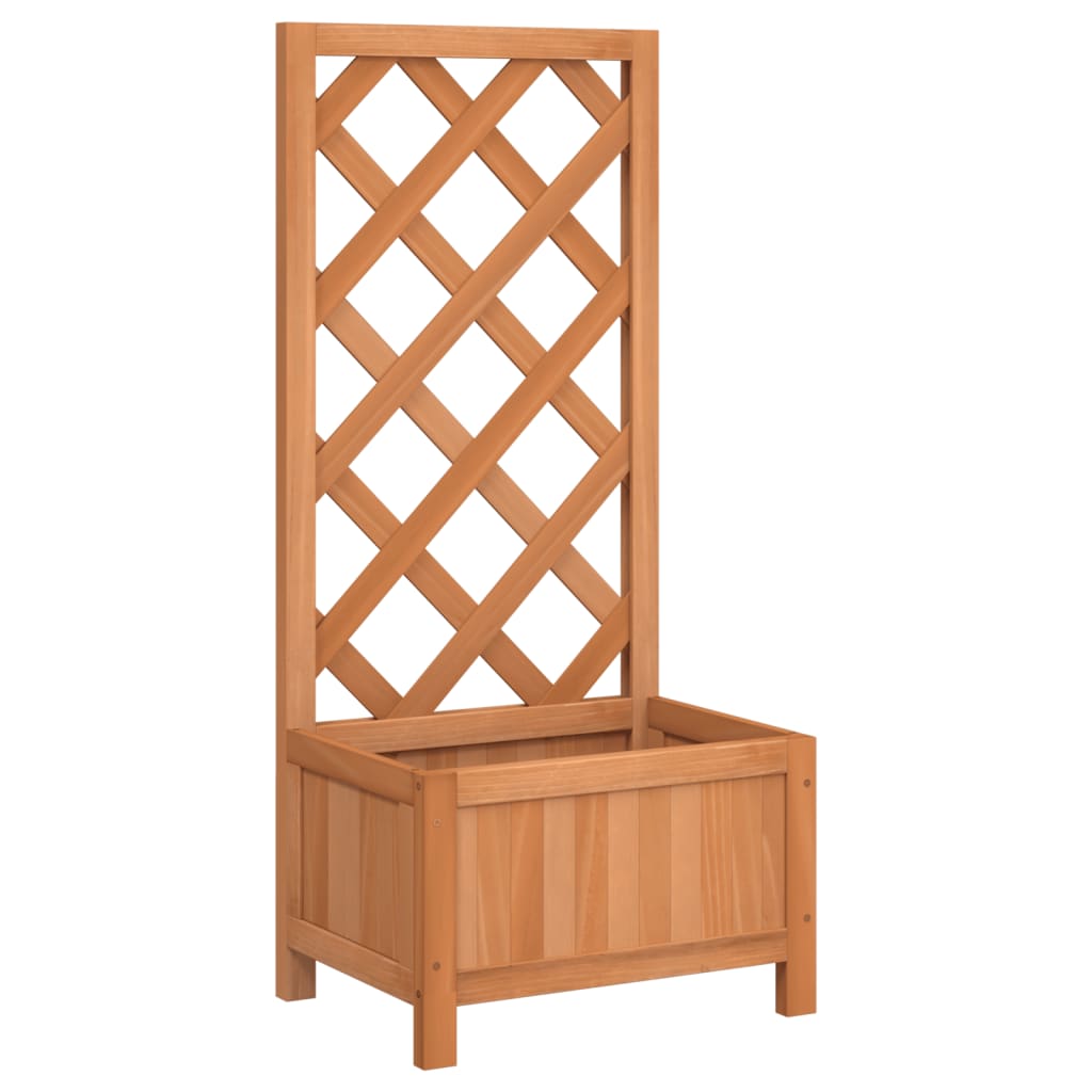 plantekasse med espalier massivt grantræ brun