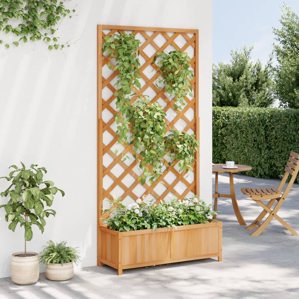 plantekasse med espalier massivt grantræ brun