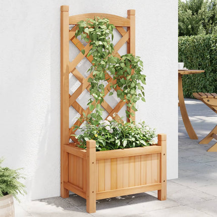 plantekasse med espalier massivt grantræ brun