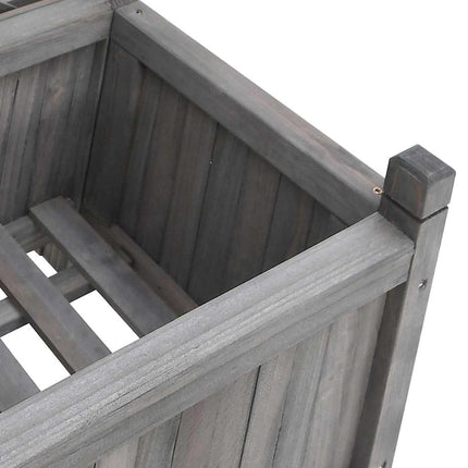 plantekasse med espalier grå 40x30x90 cm massivt grantræ