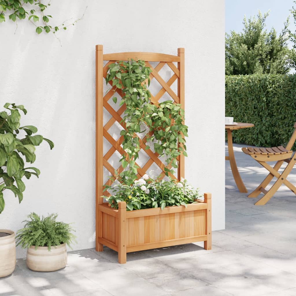 plantekasse med espalier massivt grantræ brun
