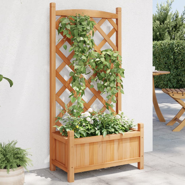 plantekasse med espalier massivt grantræ brun