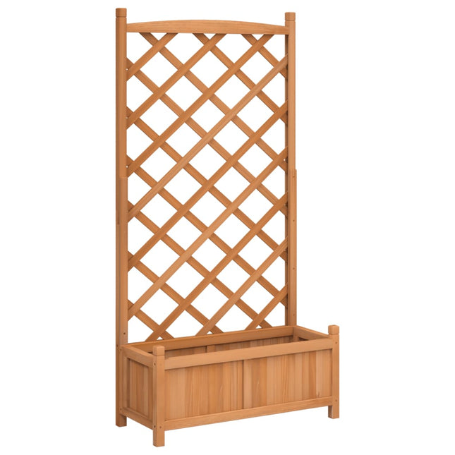 plantekasse med espalier massivt grantræ brun