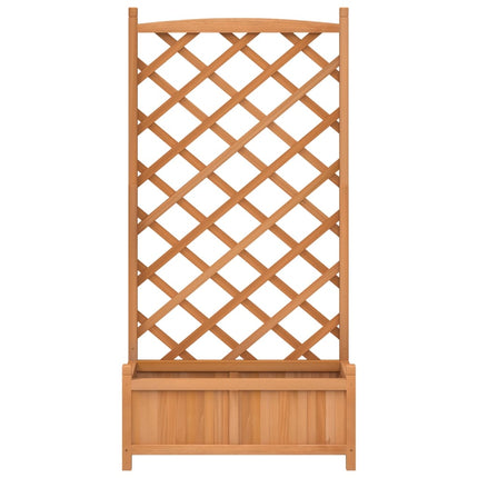 plantekasse med espalier brun 75 x 35 x 150 cm massivt grantræ