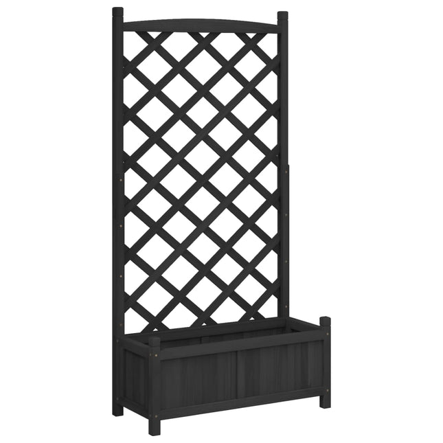 plantekasse med espalier massivt grantræ sort