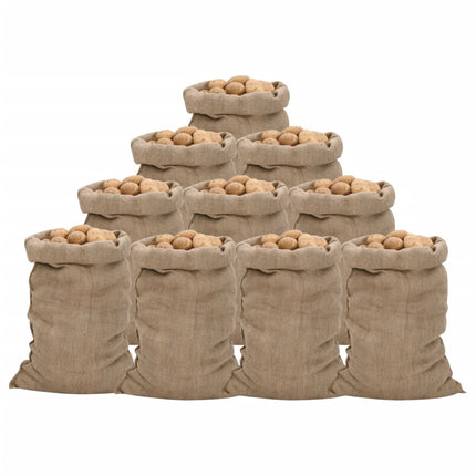 jutesække 10 stk. 60x105 cm 100 % jute 340 g/m2