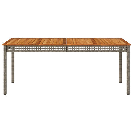 havebord 180x90x75 cm polyrattan og akacietræ grå