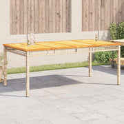 havebord 180x90x75 cm polyrattan og akacietræ beige