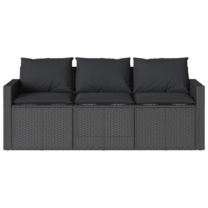 spisebordssæt til haven 2 dele med hynder polyrattan sort