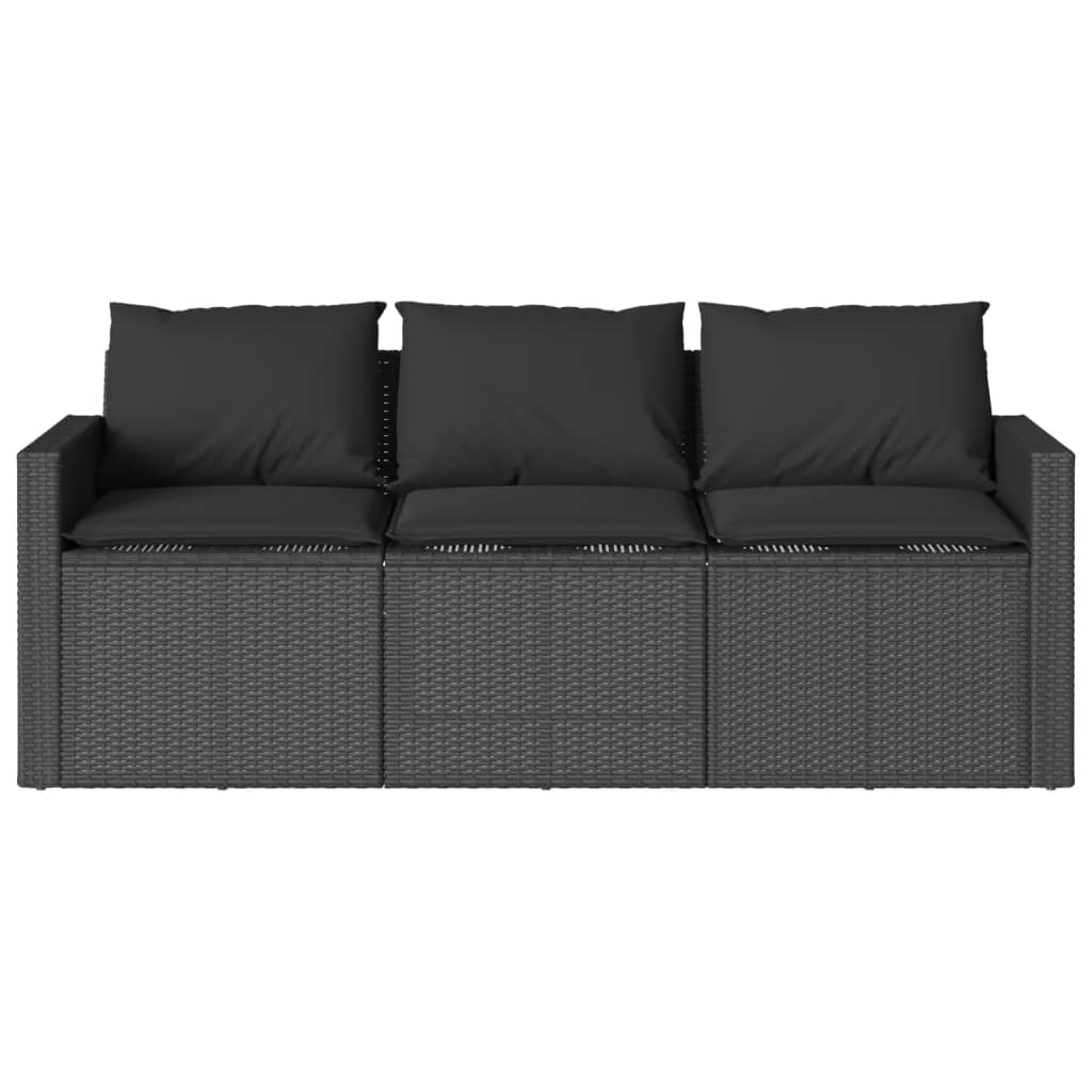 spisebordssæt til haven 2 dele med hynder polyrattan sort