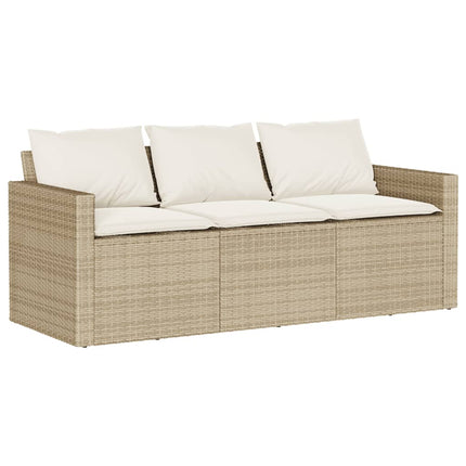 spisebordssæt til haven 2 dele med hynder polyrattan beige