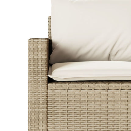 spisebordssæt til haven 2 dele med hynder polyrattan beige