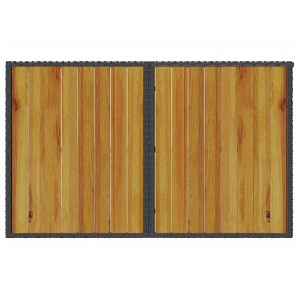 havebord med træplade 110x68x70 cm polyrattan sort